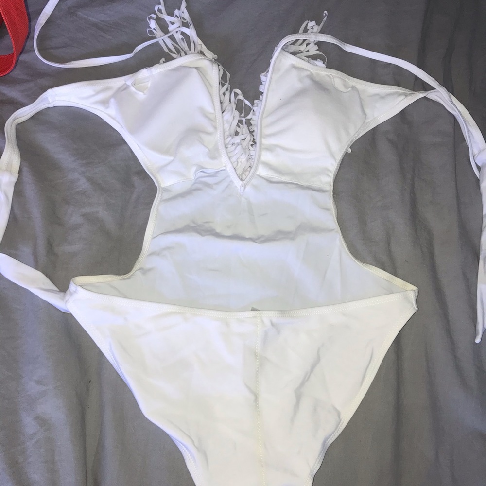 Frayed one piece bikini
